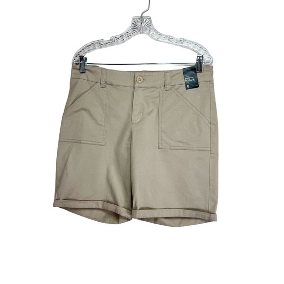 NWT New York & Company Tan Straight Hampton 7'' Twill Short Women's Size 17.25 - Picture 2 of 8